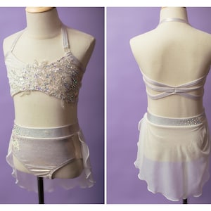 Ready to ship lyrical dance costume lyrical child large dance gold costume rhinestone gold lyrical costume 2 piece girls dance costume gold