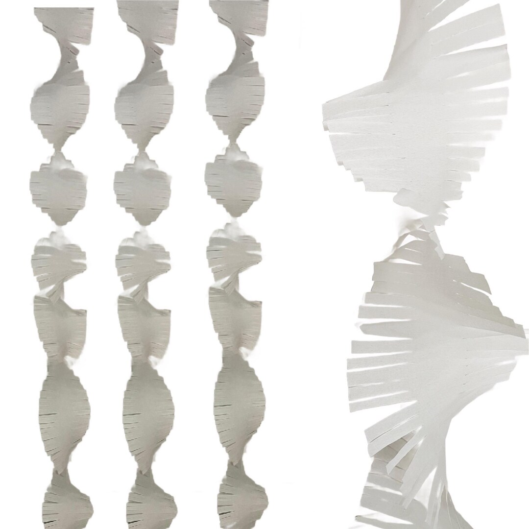 Large White Fringe Crepe Streamers - Etsy