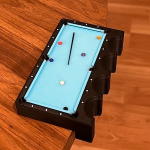 Miniatyr biljardbord med viktad köhållare (4 platser)