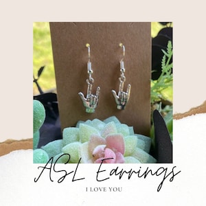 ASL I Love You Earrings