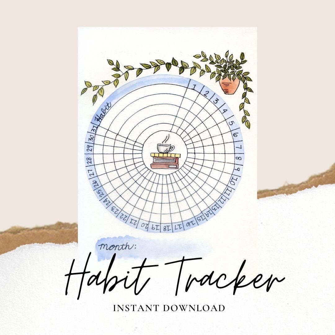 Watercolor Habit Tracker - Etsy