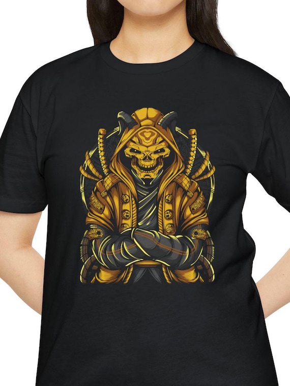 Skull Shinobi T-Shirt, Ninja Graphic Tee, Adult Unisex CVC Jersey Shirt, Alternative Clothing