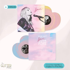 Capa de vinil personalizada Digital Lover Live from Paris, impressão sob demanda, capa de vinil Pastel Lover, capa de PDF digital Taylor LLFP