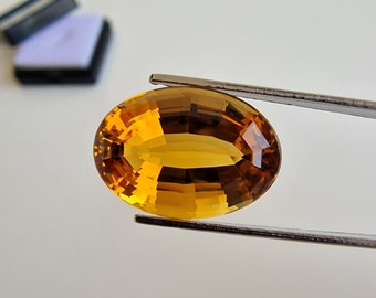 Palmeira Citrin – oval facettiert - orange - lose - natürlicher Stein - 15,7x10,9x8,0mm - 8,25 ct. - Für Vitrine oder Schmuckherstellung