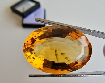 Palmeira Citrin - oval facettiert - orange - lose - natürlicher Stein - 20x14x9,8mm - 15,6 ct. - Für Vitrine oder Schmuckherstellung