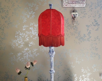 Handmade Silk Red Lampshade