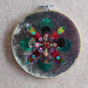 Beads and Sequins Embroidery Design on Velvet.