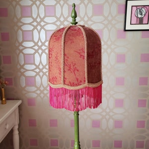 Unique Lampshade in Dusky Pink Velvet, Small, for Table Lamp