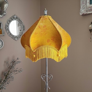 Velvet Mustard Lampshade