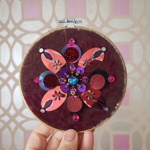 Beads and Sequins Embroidery Design on Velvet.