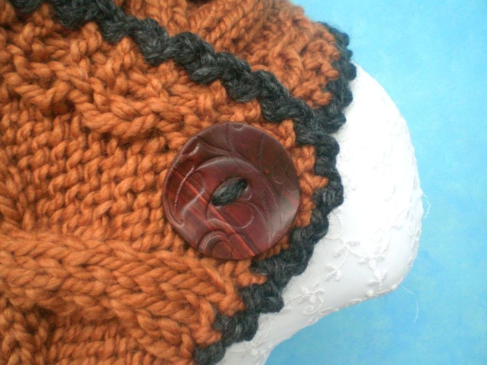 Caramel Brown Scarf With Cables. Handknit in Chunky Yarn With - Etsy