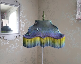 Silk Lampshade with Tiny Moths