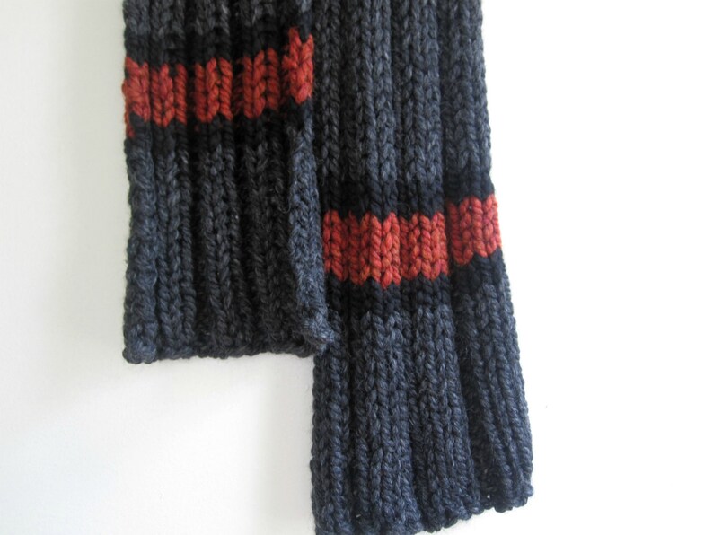 Men's Grey Scarf. Chunky. Handknit. Ribbed in Charcoal Etsy