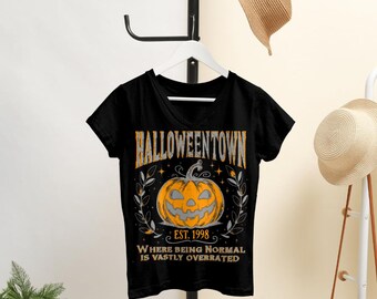 Children's Unisex Cotton Halloweentown Halloween Pumpkin or Skeleton Shirt