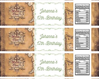 Custom Water Bottle Wrapper: Birthday Party Favor (WRAPPER ONLY)