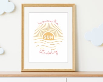 Here Comes The Sun Art Print: Girls Nursery Decor (Digital Download)