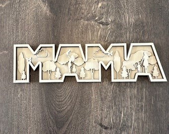 Mama sign with depth effect