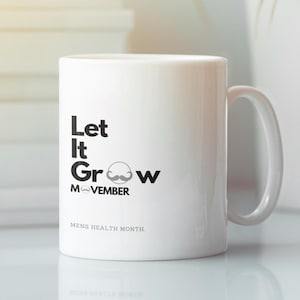 Divertida taza de café de cerámica con bigote Movember, taza blanca para el mes de la salud masculina, 11 oz 15 oz, regalo para él, taza de té de oficina, regalo para amantes del bigote