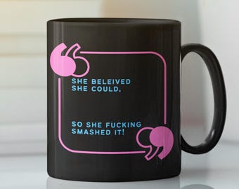 Taza negra con cita motivacional divertida para regalos ODP - 11 oz 15 oz, taza de café, taza de té, decoración de oficina, bebida inspiradora, regalo sarcástico