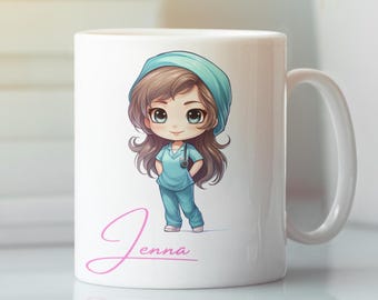 Personalized Nurse Medical Hospital Staff Gift Coffee Mug - Custom Ceramic Cup 11oz, 15oz, Appreciation, Thank You, Birthday, Nurse Week