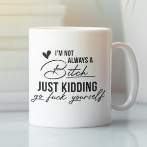 Funny Bitch Ceramic Coffee Mug, Offensive Coffee Cup, 11oz, 15oz, Gift for Coffee Lovers, Sarcastic Mug, Rude Humor Tea Cup