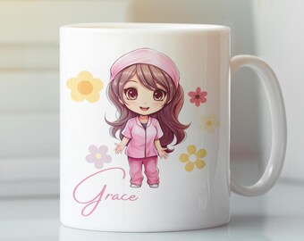 Nurse Animation Coffee Mug, Medical Staff Scrubs Cup, Hospital Employee Gift, Healthcare Worker Tea Mug, Cute Nurse Coffee Cup, Fun Medical