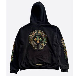 Black Cross Print Hoodie Stylish Streetwear Pullover Unisex Oversized Hoodie for Men & Women