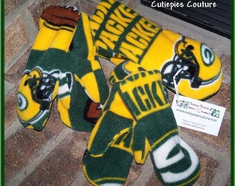 Custom fleece Green bay Packers fleece mittens all sizes