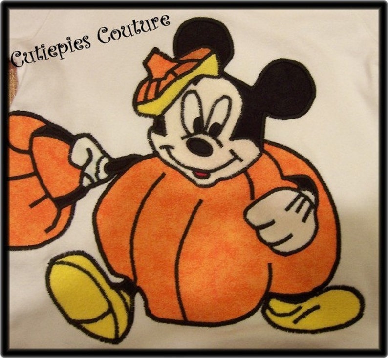 cutiepies alta costura halloween calabaza ratón apliques tee custom boutique chicos y chicas imagen 4