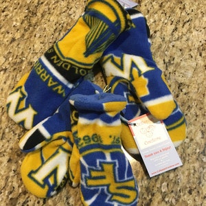 Custom fleece Golden state warriors basketball fleece mittens all sizes image 1