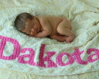 Cutiepies Couture custom made personalized minky Name baby toddler blanket -