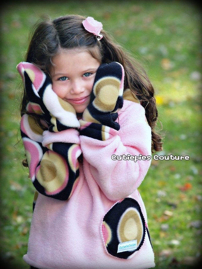 Custom Boutique boys and girls fleece mitten childrens adult You Choose the colors image 4