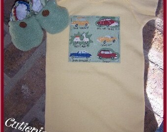 Cutiepies Couture Custom Boutique Boys Fleece Cars top and shoes 9m set