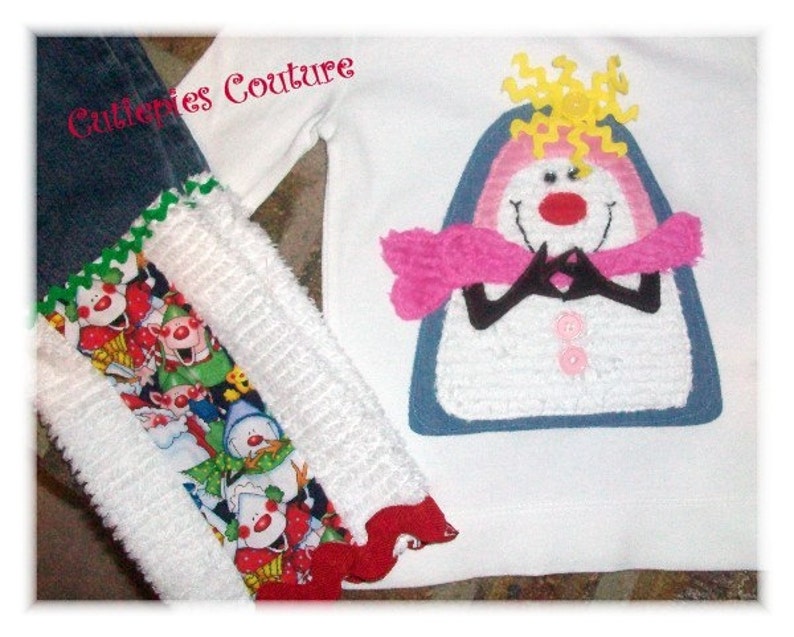 Cutiepies Couture Silly lil snowman winter shirt Boys and girls image 2