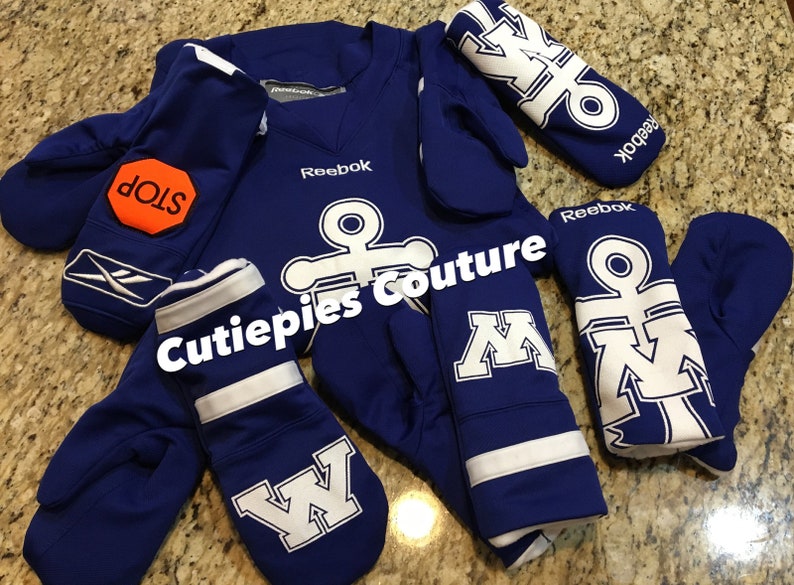 Send me Your Hockey jersey custom fleece mitten choppers all sizes Custom made for you Custom Jersey or Shirt Mittens image 1