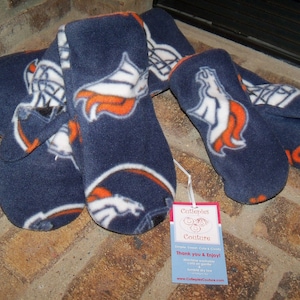 Custom fleece Denver Broncos fleece mittens all sizes image 1