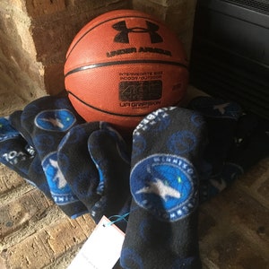 Minnesota Timberwolves basketball fleece mittens all sizes 2/3t to adult sizing available image 1