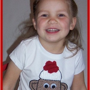 Cutiepies Couture Sock Monkey custom boutique shirt boys/girls afbeelding 2