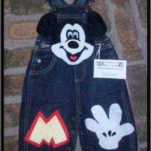 Cutiepies Couture custom boutique boys Mr. Mouse Overalls 3m-5T image 2