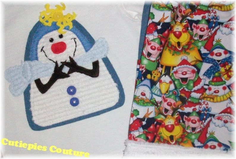 Cutiepies Couture Silly lil snowman winter shirt Boys and girls image 3