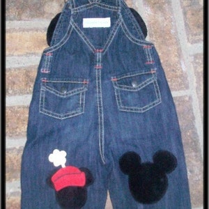 Cutiepies Couture custom boutique boys Mr. Mouse Overalls 3m-5T image 3