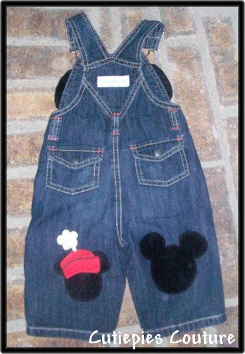 Cutiepies Couture custom boutique boys Mr. Mouse Overalls 3m-5T image 3