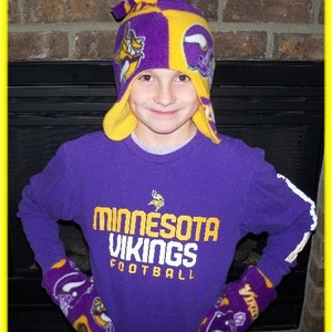 Minnesota Vikings fleece mittens all sizes Bild 2