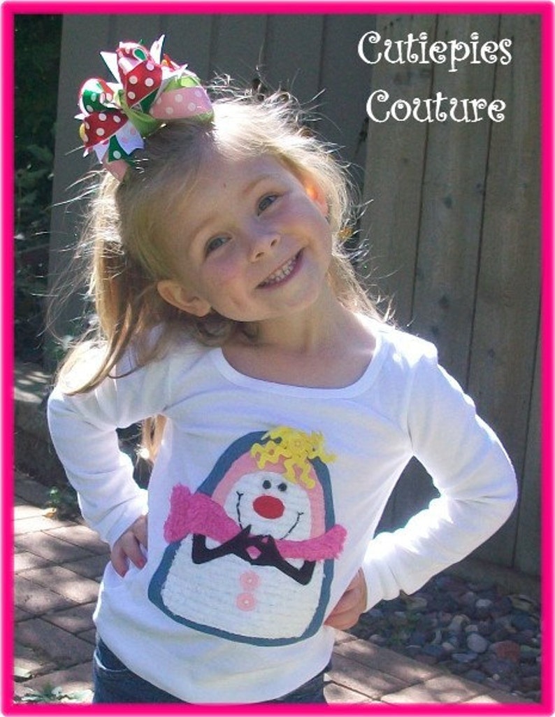 Cutiepies Couture Silly lil snowman winter shirt Boys and girls image 1