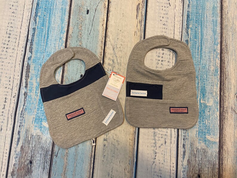 New Custom boutique Cutiepies Couture Repurposed upcycled Vineyard vines sweatshirt bib set image 1