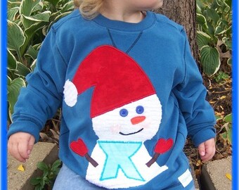 Custom chenille snowman shirt Boys and Girls Custom Sizes nb-5T