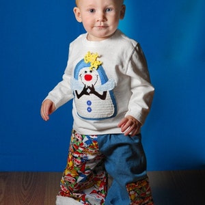 Cutiepies Couture Silly lil snowman winter shirt Boys and girls image 5
