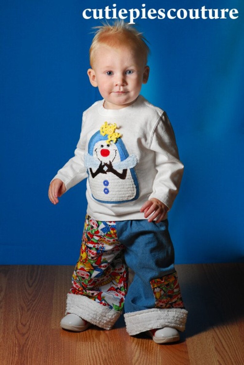 Cutiepies Couture Silly lil snowman winter shirt Boys and girls image 5