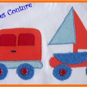 Custom Boutique Boys Cutiepies Couture Taking the boat to the lake NB-5T image 5