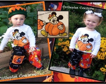 cutiepies couture halloween pumpkin mouse applique tee custom boutique boys and girls